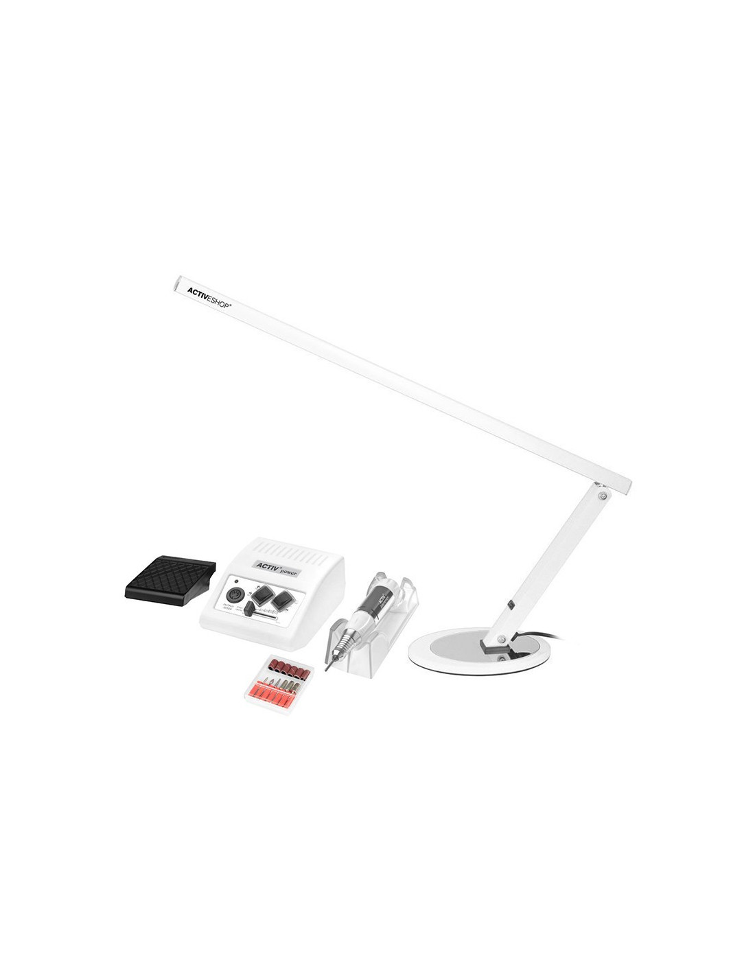 Nagelschleifer 131750 JD500 NAGELSCHLEIFER WEISS + SCHLANKE 20W WEISSE SCHREIBTISCHLAMPE