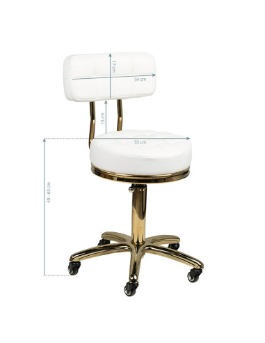 Stool with wheels 131988 Stool with wheels gold am-961 white