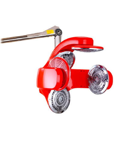 Capacete de quartzo infravermelho Climazon para montagem na parede, com braço vermelho.