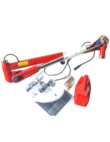 Capacete de quartzo infravermelho Climazon para montagem na parede, com braço vermelho.