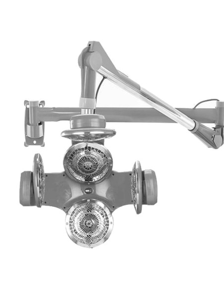 Climazon wall-mounted infrared quartz helmet on gray arm