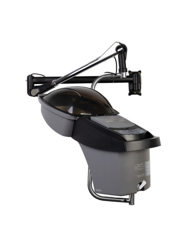 Casque vapeur sauna cheveux mural coiffure argent noir a l'ozone actif