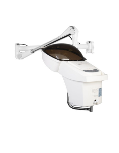 Wall-mounted hair steam sauna helmet with active ozone, white