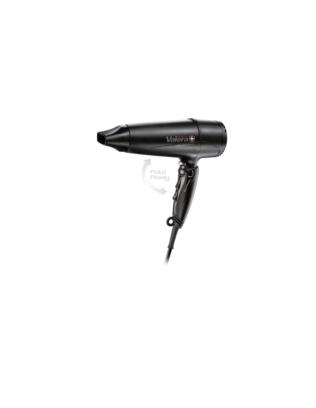 Secador de cabelo Valera Swiss preto light 5400 dobrável iônico