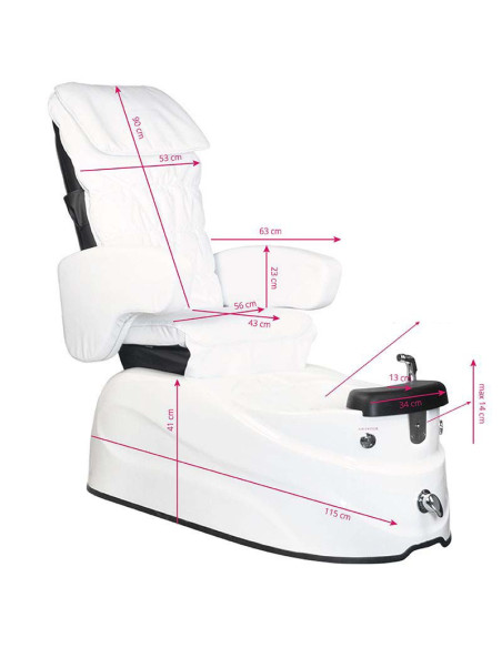 FAUTEUIL SPA PEDICURE AS-122 BLANC AVEC FONCTION DE MASSAGE