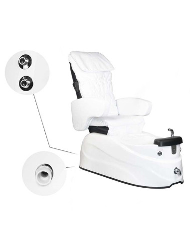 FAUTEUIL SPA PEDICURE AS-122 BLANC AVEC FONCTION DE MASSAGE