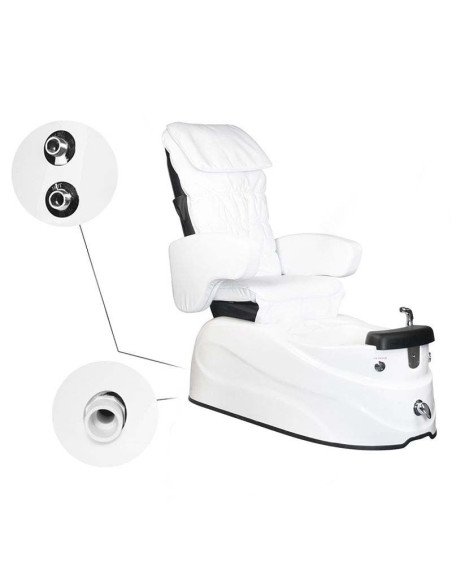 FAUTEUIL SPA PEDICURE AS-122 BLANC AVEC FONCTION DE MASSAGE