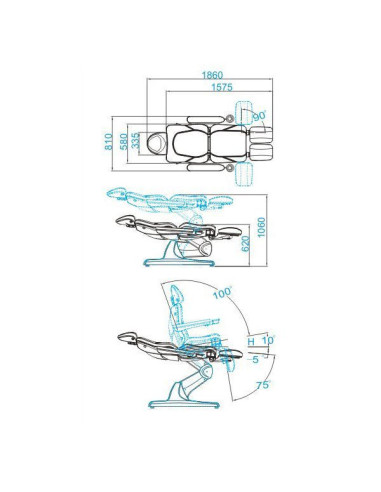 Sillón de pedicura eléctrico AZZUR blanco