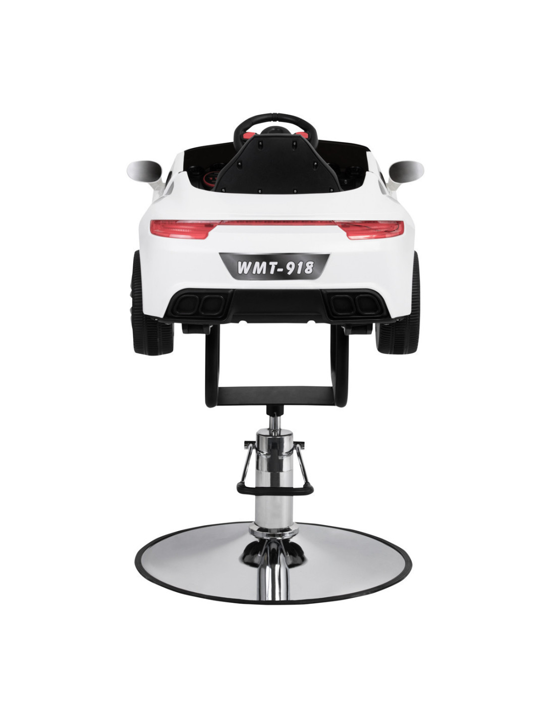 Children's hairdressing chair, white bamboo car