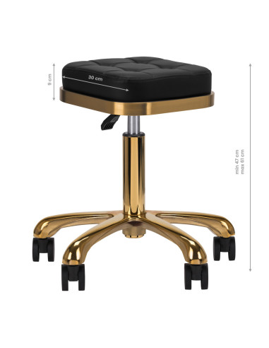 TABORET KOSMETYCZNY M-1645 ZŁOTO CZARNY 