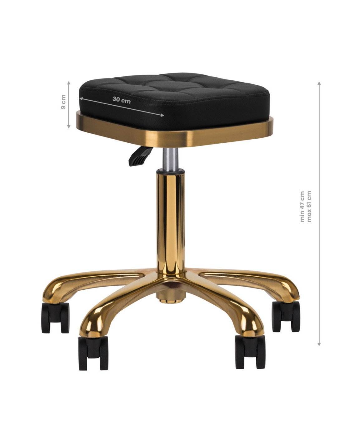 TABORET KOSMETYCZNY M-1645 ZŁOTO CZARNY 