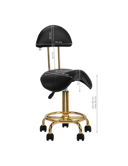 Rollenhocker 140906 Ästhetische Hocker 6001g schwarz gold