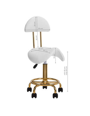 Castor kruk 140907 Esthetische krukken 6001g wit