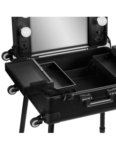 Tavoli da trucco Valigia 136920 Trolley per trucco + specchio LED t-27 nero