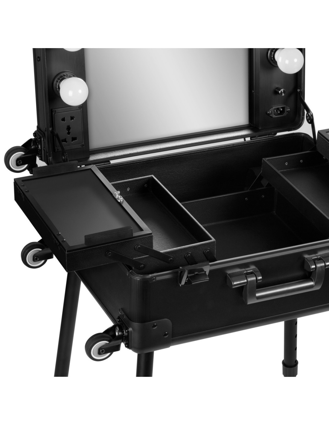 Makeup Tables Suitcase 136920 Makeup trolley case + LED mirror t-27 black