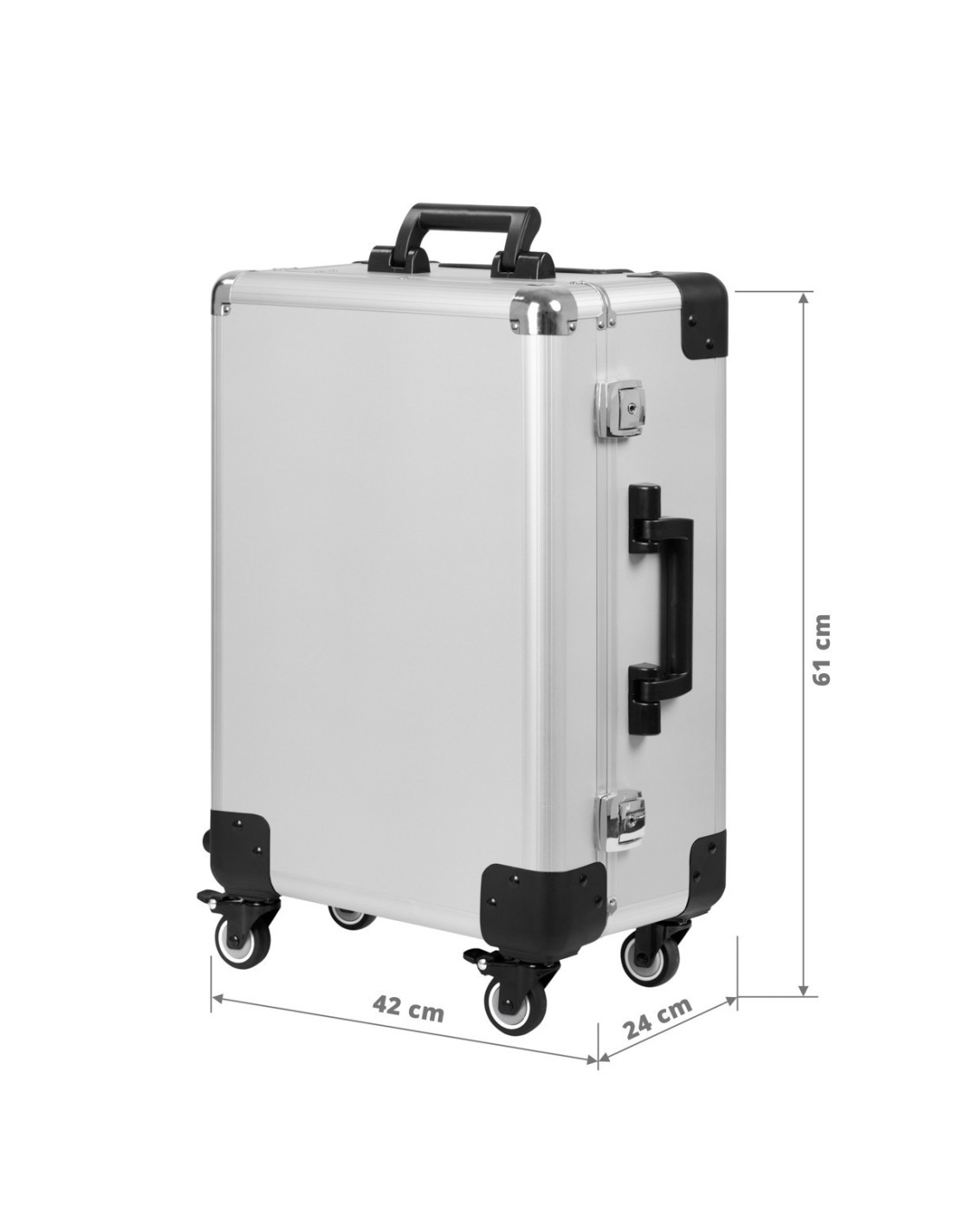 Trolleykoffer met spiegel en lampen t-27 zilver