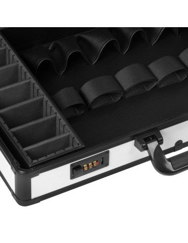 White and black barber hairdressing suitcase