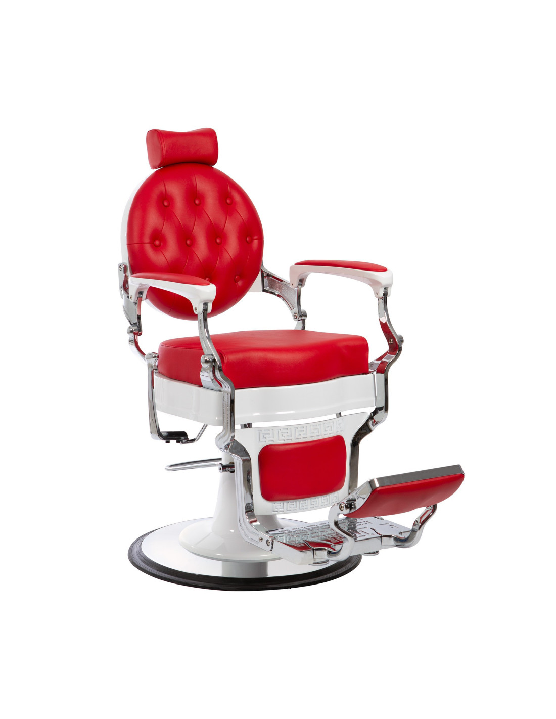 Fauteuil Barbier Florence Rouge & Blanc – Look Rétro & Confort Pro 