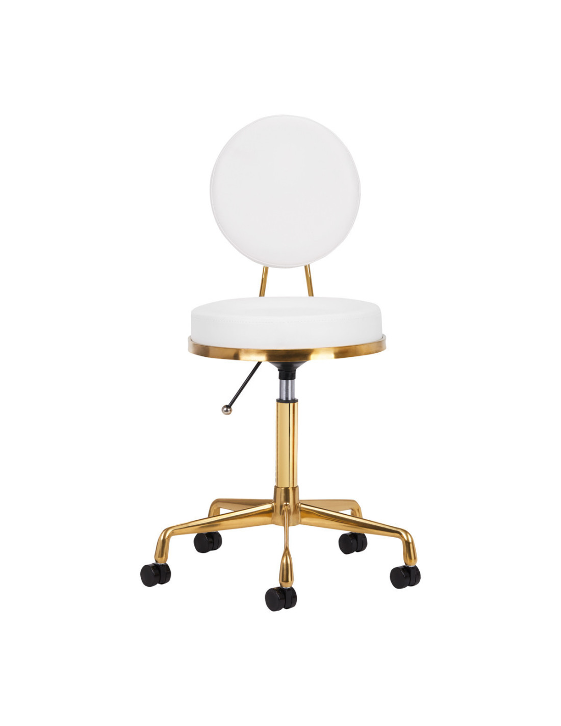Tabouret roulettes  140260 Tabouret cosmetique h5 or blanc
