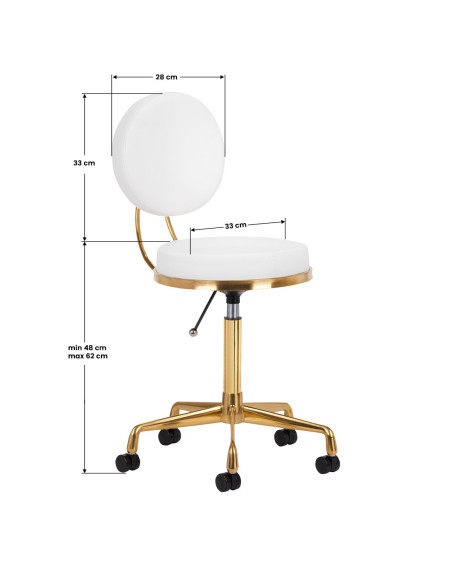 TABORET KOSMETYCZNY H5 ZŁOTO BIAŁY 