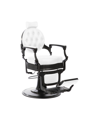 Silla de barbero vintage Florence White & Black