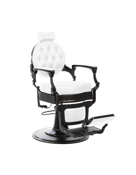 Silla de barbero vintage Florence White & Black