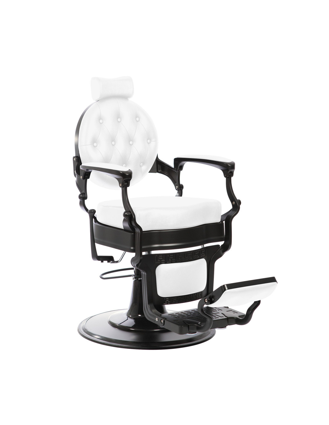 Silla de barbero vintage Florence White & Black