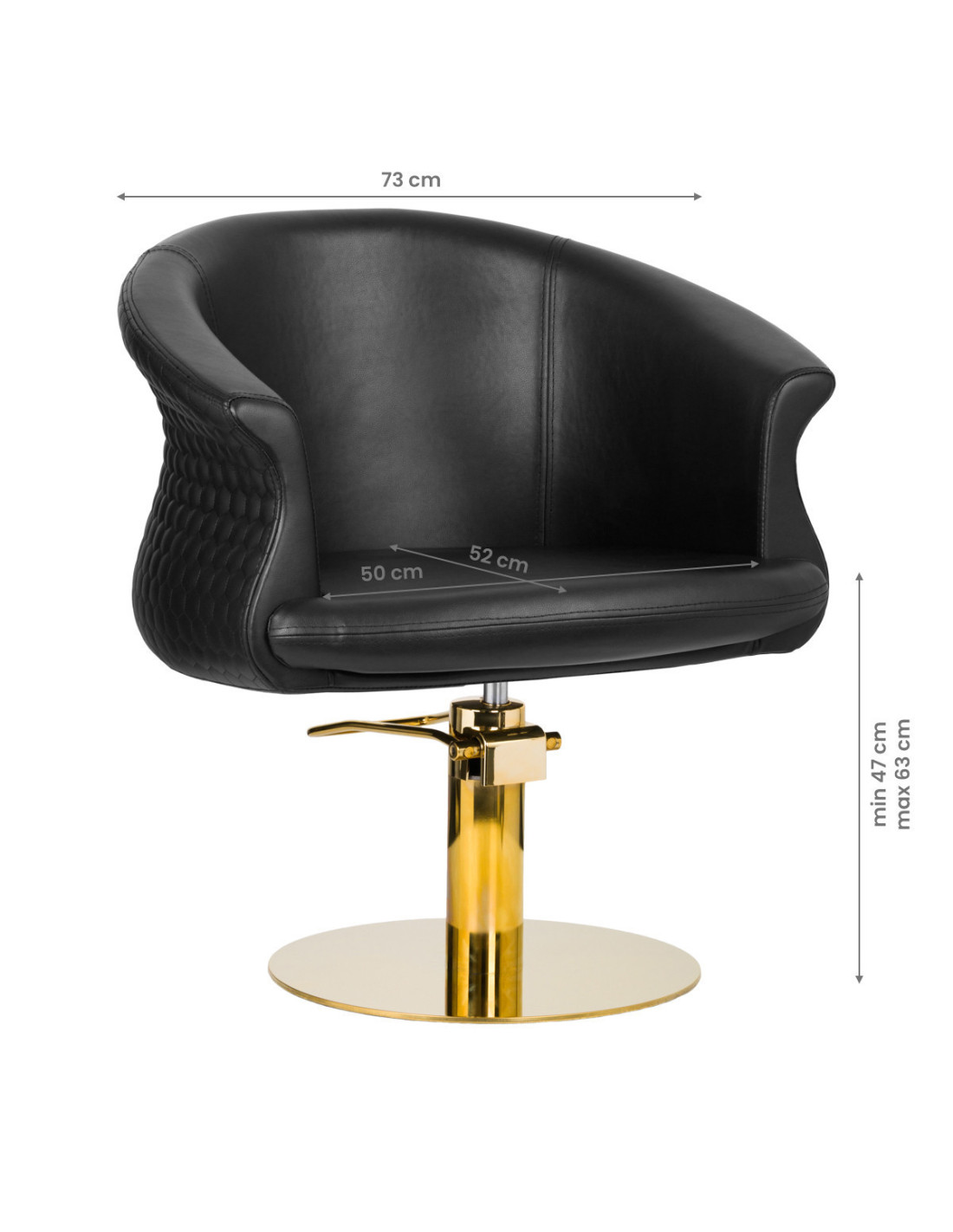 FAUTEUIL DE COIFFURE VERSAL OR NOIR 