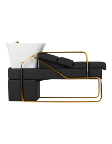 Bac a Shampoing Bac à Shampoing Roma Oro – Structure Dorée & Assise Noire 