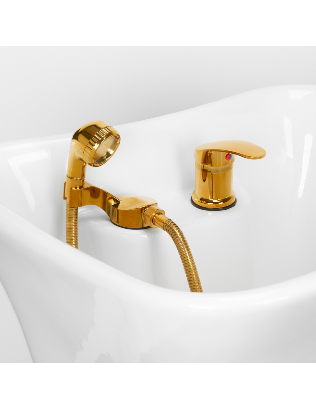 Bac a Shampoing Bac à Shampoing Roma Oro – Structure Dorée & Assise Noire 