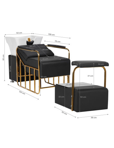 Gabbiano Mayka Schwarzgold Waschbecken