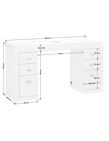 Professional manicure table 314 white