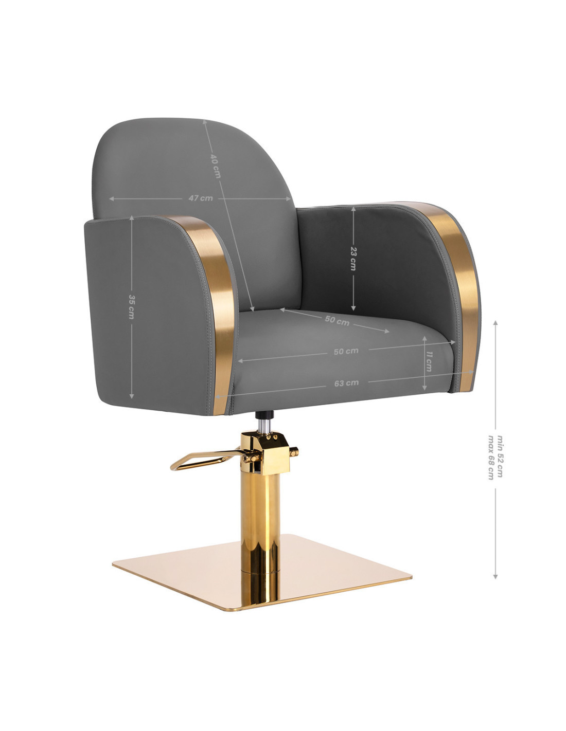 Fauteuil de coiffure Gabbiano Malaga gris or 