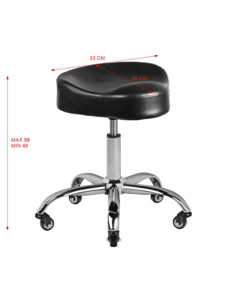 Sillón de peluquería negro Gabbiano A450