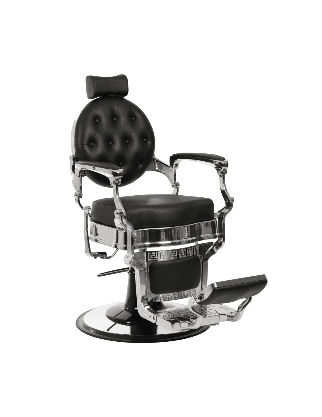 Florence Black-Silver Barber chair – Vintage Metal Style & Professional Comfort 