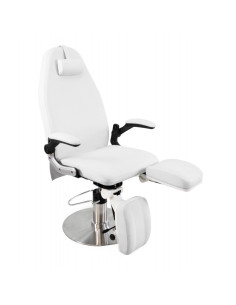 WHITE STAINLESS STEEL Hydraulic Podiatry Chair – Side Access & Precise Adjustments