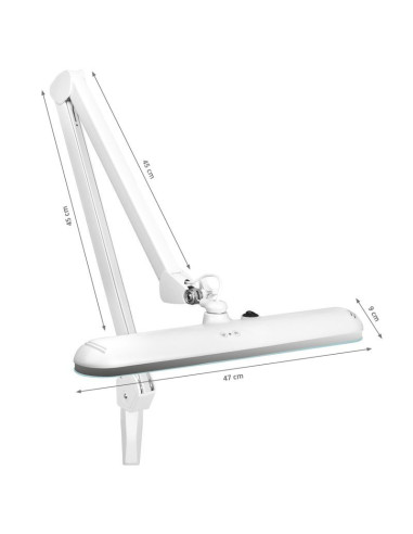 Lampe d'atelier LED Elegante 801-l avec étau réglable intensité de la lumière blanche