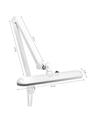 Lampe d'atelier LED elegante 801-TL avec étau intensité et couleur de la lumière blanche 