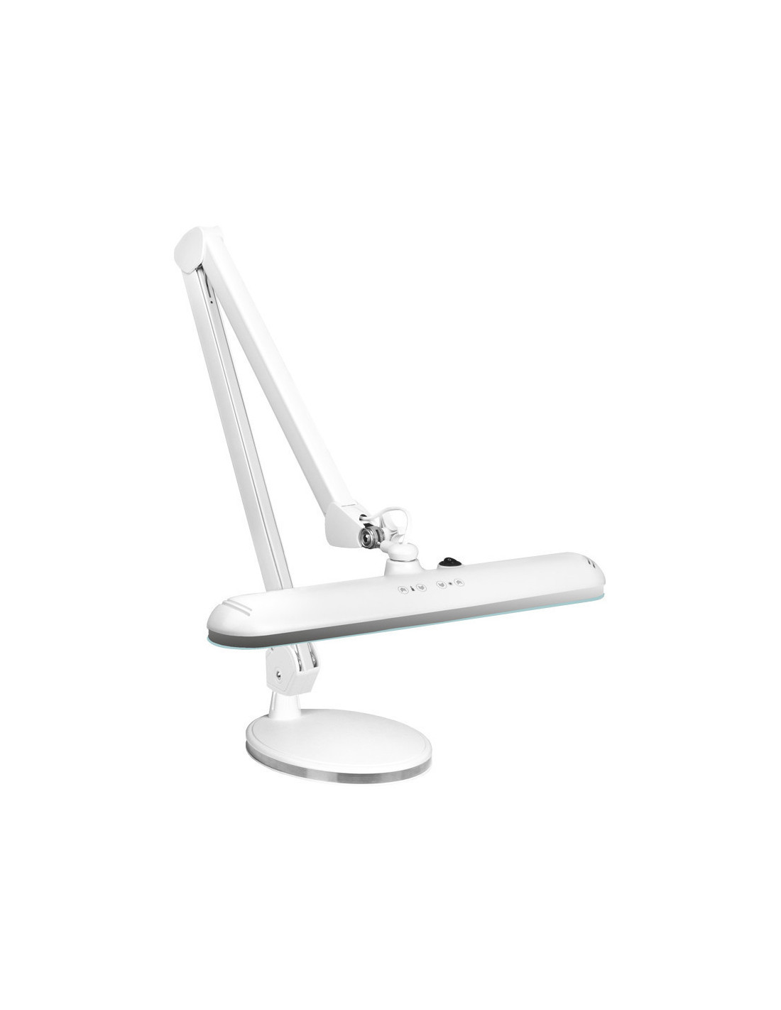 Luminária LED para oficina Elegante 801-TL com base ajustável, intensidade e cor de luz branca