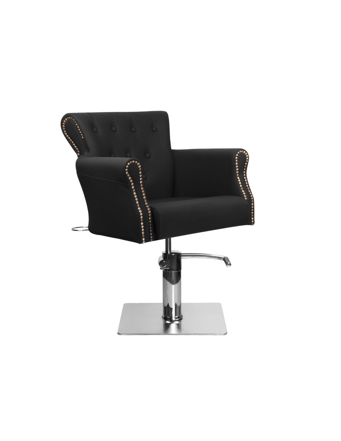 Fauteuil de coiffure capitonner alberto noir 