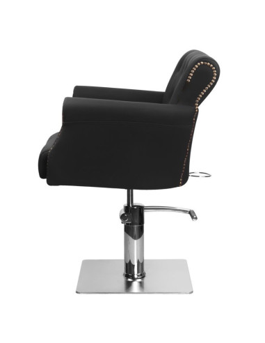 Fauteuil de coiffure capitonner alberto noir 