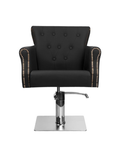 Fauteuil de coiffure capitonner alberto noir 