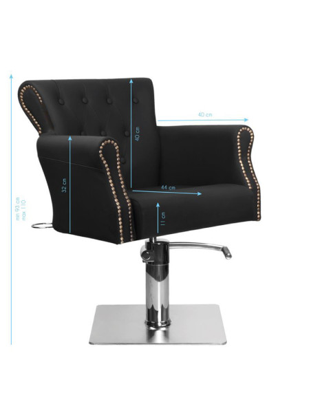 FAUTEUIL DE COIFFURE CAPITONNER ALBERTO NOIR 