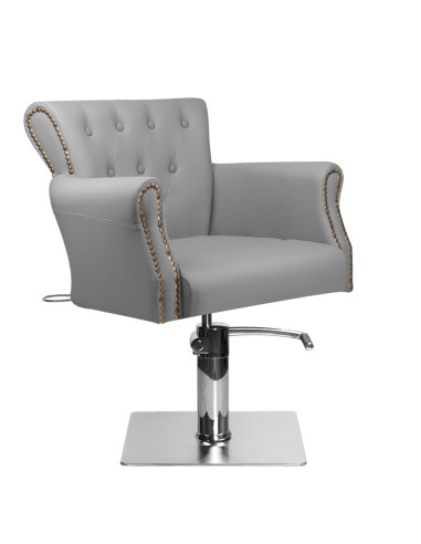 Fauteuil de coiffure capitonner alberto gris 