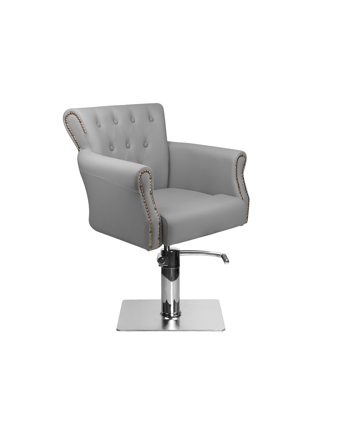 Fauteuil de coiffure capitonner alberto gris 