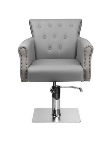 Fauteuil de coiffure capitonner alberto gris 
