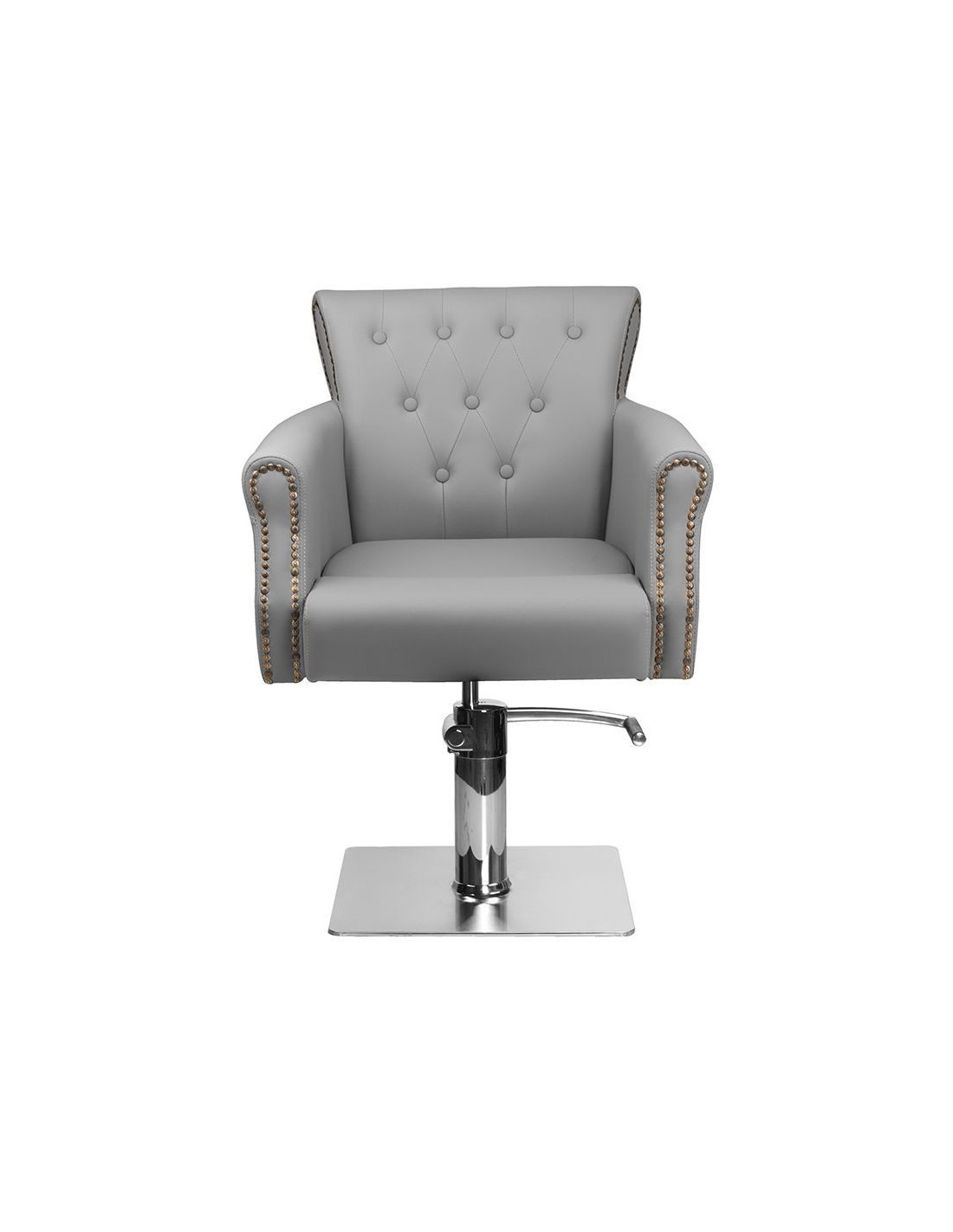 Fauteuil de coiffure capitonner alberto gris 