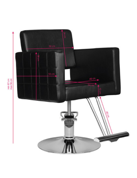 Fauteuil de coiffure cassoria noir 