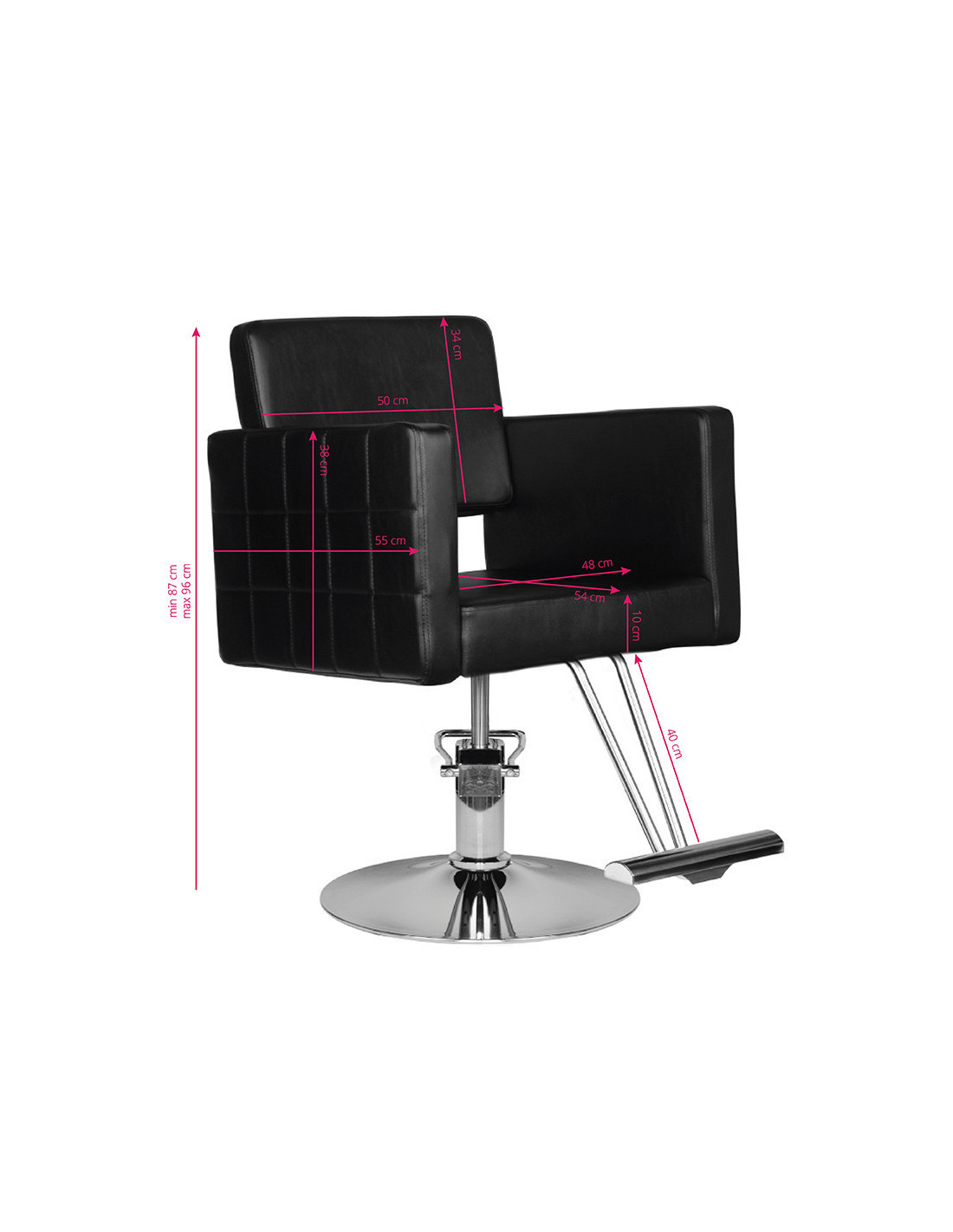 Fauteuil de coiffure cassoria noir 