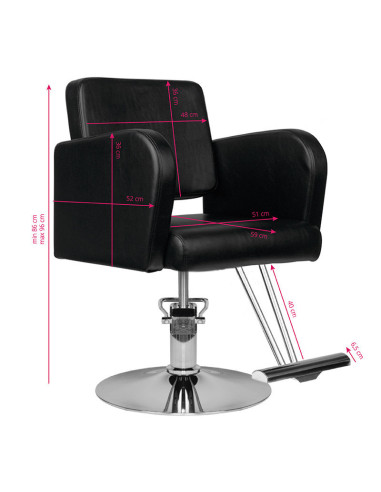 Ragusa black hairdressing chair {attributes}